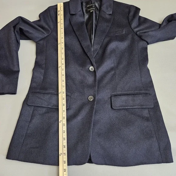 Talbots Jacket Blazer 8 Women's Navy Blue Wool Blend 2 Button - Picture 5 of 8